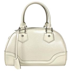 Louis Vuitton Bowling Montaigne PM Handbag Beige Eggshell
