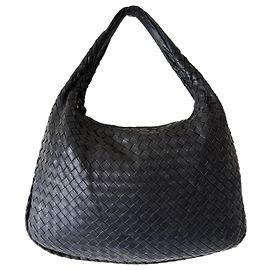 Bottega Veneta black woven leather handbag Black