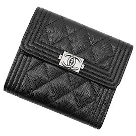 Cartera Chanel Matelasse Tri-Fold Negro