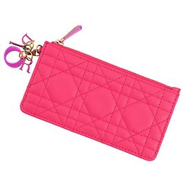 Tarjetero Christian Dior rosa con monedero Rosa