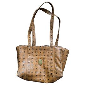 MCM Visetos Borsa Tote in Pelle Marrone Marrone