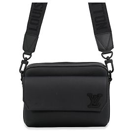 Louis Vuitton Black Leather Shoulder Bag Black