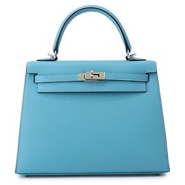 Hermès Hermes Kelly 25 Handbag in Blue Nord Epsom Leather Blue