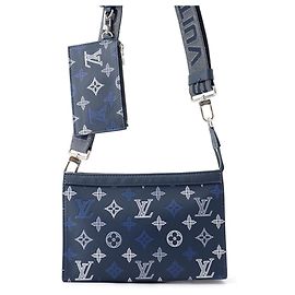 Louis Vuitton Monogram Shadow Shoulder Bag Blue Navy blue
