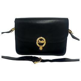 Céline Borsa a tracolla in pelle Celine Vintage con logo carrozza Nero