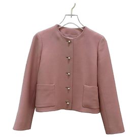 Giacca cropped Christian Dior SS22 in lana e seta rosa Sz.36 usata Altro