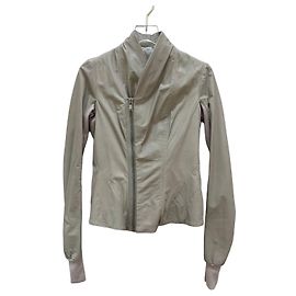 Jaqueta de couro assimétrica Rick Owens Pearl-Grey Sz.44 seminova Outro
