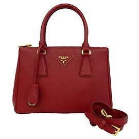 Prada Galleria Saffiano Leather Handbag Red