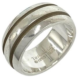 Tiffany & Co Tiffany Vintage Grooved Double Line Ring Silber