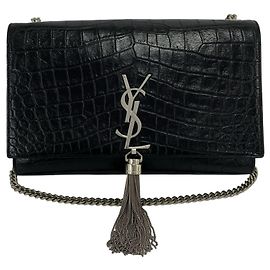 Sac à épaule Pouch en cuir Yves Saint Laurent Noir