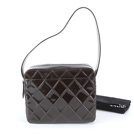 Chanel Bicolore Leather Shoulder Bag Dark brown