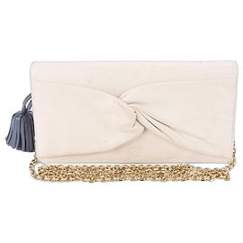 Bolsa de Ombro Loewe Anagram em Couro com Corrente Cru