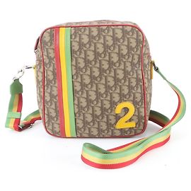 Christian Dior Trotter Rasta Number 2 Leather Shoulder Bag Brown Multiple colors