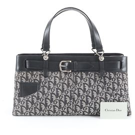 Sac cabas Christian Dior Trotter en cuir Noir