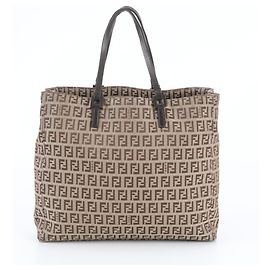 Sac cabas Fendi Zucchino en cuir Marron