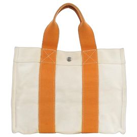 Hermès Saco Tote Hermes Bora PM Bege Laranja