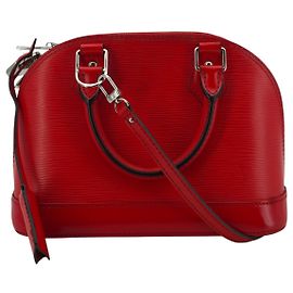 Louis Vuitton Red Epi Leather Alma BB Handbag Crossbody Bag Red