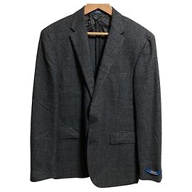 Polo Ralph Lauren Custom Fit Glen Check Wool Tailored Jacket Brown