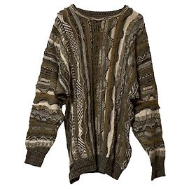 Autre Marque TODAYFUL Strickpullover mit Vintage-Muster 3D Braun Khaki