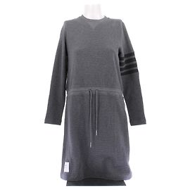 Thom Browne Robe pull grise en coton Gris