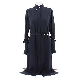 Thom Browne Robe bleue marine droite midi Bleu Marine