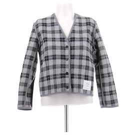 Thom Browne Grau karierter Cardigan Grau