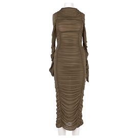 Autre Marque Khaki Slim & Bodycon Kleid Khaki