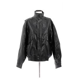 Autre Marque Schwarze Jacke in Lederoptik Schwarz