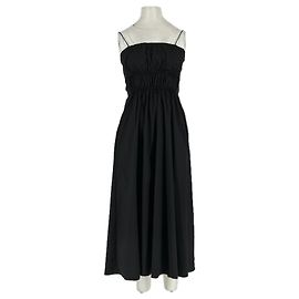 Vestido largo negro de algodón Cos Negro