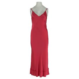 Autre Marque Vestido de cetim rosa choque Rosa