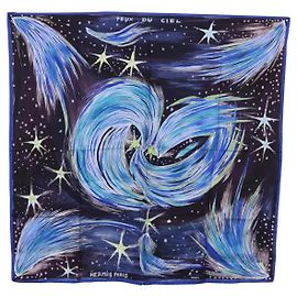 Hermès HERMES Carre 90 Scarf  FEUX DU CIEL  Silk Blue Altro