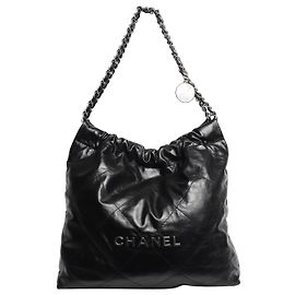 Chanel Saco tote acolchoado 22 preto Preto