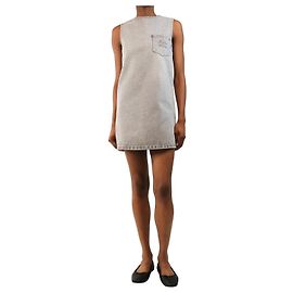 Miu Miu Vestido mini de denim gris - size UK 4 Gris