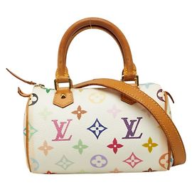 Sac à main Louis Vuitton Monogram Multicolor Mini Speedy Blanc Multicolore Monogramme
