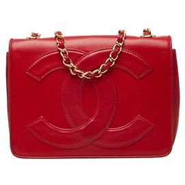 Borsa a tracolla Chanel Coco Mark Chain Rosso