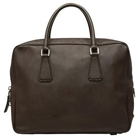 Mallette Prada en cuir Saffiano marron Marron
