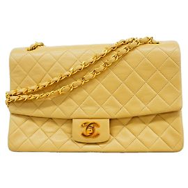 Bolsa de Ombro Chanel Matelassé Bege Bege