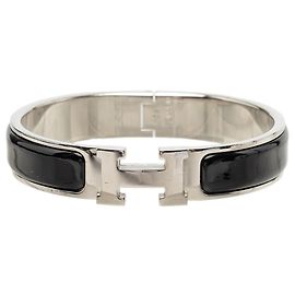 Pulsera Clic H PM de esmalte negro estrecho Hermès Otro