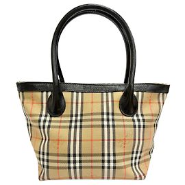 Borsa Tote Burberry Beige Haymarket Check Canvas Beige