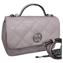 Bolsa de couro acolchoada rosa Tory Burch Willa Mini Rosa