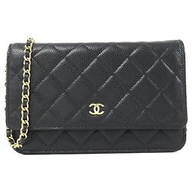 Chanel Timeless Classic Line AP0250 Wallet Chain Black Dark red