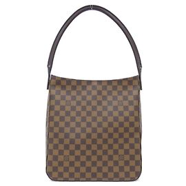 Bolsa de Ombro Louis Vuitton Damier Looping GM Marrom