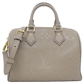 Bolsa Boston Louis Vuitton Monogram Empreinte Speedy Bandoulière Bege Cinza