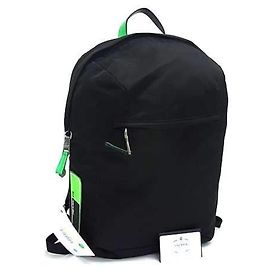 Prada Tessuto Backpack 2VZ021 Black Green