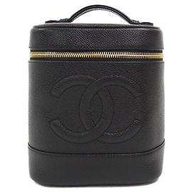 Bolsa Chanel 1998 em couro de bezerro granulado preto Preto