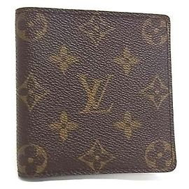 Cartera bi-fold Monogram Louis Vuitton Castaño