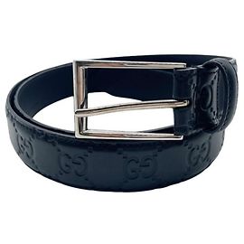 Gucci Herren-Standardgürtel aus schwarzem Leder Schwarz