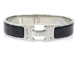 Hermès Hermes Clic Clack Bangle Bracelet Black Silvery