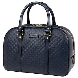 Gucci Navy Handbag Microguccissima Shima Leather Navy blue