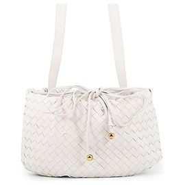 Bottega Veneta Mini Satchel em Couro Branco Branco